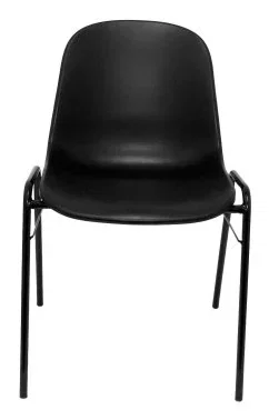 Piqueras y Crespo Alborea - Pack de 4 Sillas Confidente, Ergonómica y Apilable - Asiento y Respaldo Duro en PVC con Estructura Negra