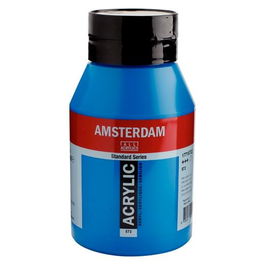 Talens Amsterdam Standard Series Pintura Acrílica Cian Primario Bote 1000 mL Blanco Titanio 105 Resistencia a la Luz +++