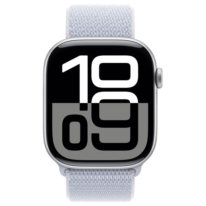 Apple Watch Series 10 GPS 46mm Silver Aluminium Case Blue Cloud Sport Loop - 64 GB OLED