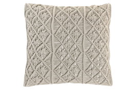 DKD Home Decor Cojín de Algodón Macramé Hecho a Mano Crudo 45x45 cm (Pack de 2)