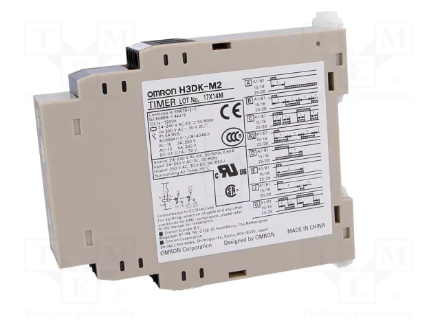 OMRON H3DK-M2 Relé de tiempo DPDT 250VAC/5A 24-240VAC/DC