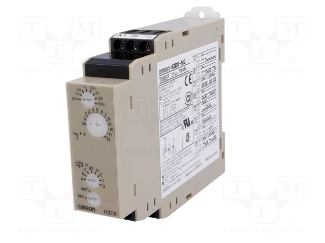 OMRON H3DK-M2 Relé de tiempo DPDT 250VAC/5A 24-240VAC/DC