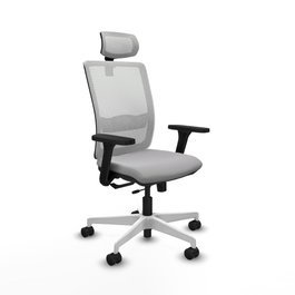 PIQUERAS Y CRESPO Silla de oficina Haches con mecanismo Sincro/Traslack Gris claro/Blanco