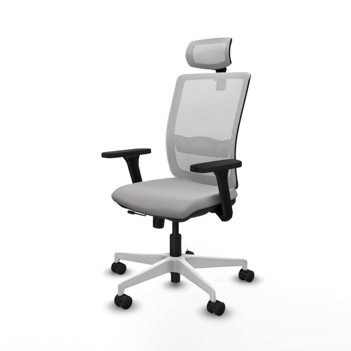 PIQUERAS Y CRESPO Silla de oficina Haches con mecanismo Sincro/Traslack Gris claro/Blanco
