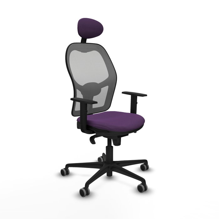 PIQUERAS Y CRESPO Silla de oficina Jorquera con mecanismo Sincro, Tela Morada y Malla Gris PIQUERAS Y CRESPO Silla de oficina Jorquera con mecanismo Sincro, Tela Morada y Malla Gris