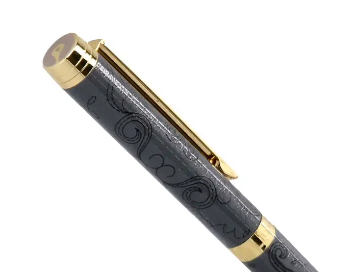 Belius Wild West Bolígrafo Aluminio Negro Dorado Tinta Azul Caja Diseño