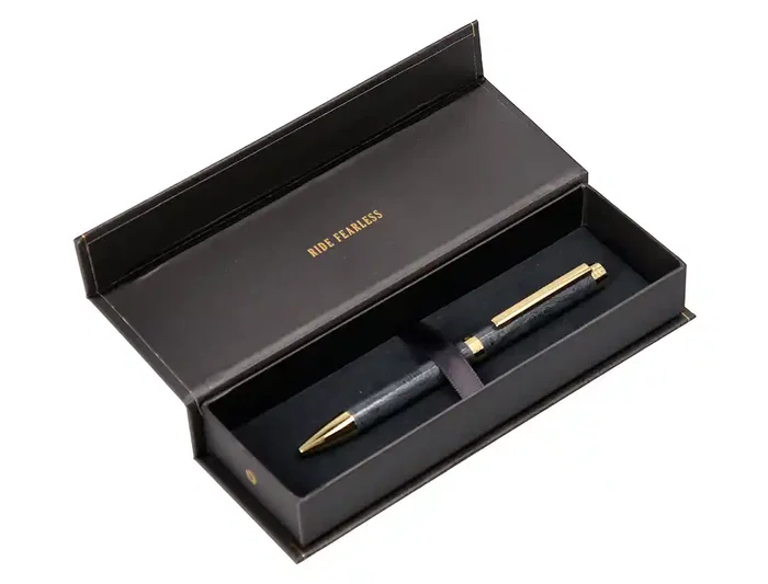 Belius Wild West Bolígrafo Aluminio Negro Dorado Tinta Azul Caja Diseño