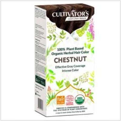 CULTIVATORS Castaño Tinte Orgánico 100Gr. Ecocert Cobertura Canas Cabello Hombre y Mujer Vegano