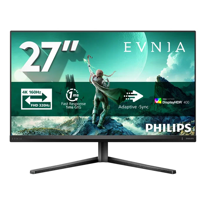 Philips Evnia 3000 27M2N3800A/00 Monitor Gaming 27" IPS 4K Ultra HD (3840x2160) 320Hz 1ms, Compatible NVIDIA G-Sync, DisplayHDR 400, Altavoces, Modo Dual, Gris Graphite Philips Evnia 3000 27M2N3800A/00 Monitor Gaming 27" IPS 4K Ultra HD (3840x2160) 320Hz 1ms, Compatible NVIDIA G-Sync, DisplayHDR 400, Altavoces, Modo Dual, Gris Graphite