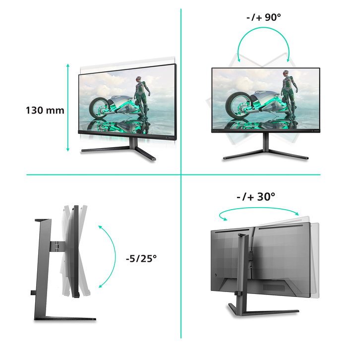 Philips Evnia 27M2N3800A/00 Monitor Gaming 27" (68.6cm) 4K UHD (3840x2160) FastIPS, 160Hz, 1ms, HDR400, AdaptiveSync, 2x HDMI 2.1, DisplayPort 1.4, Altavoces