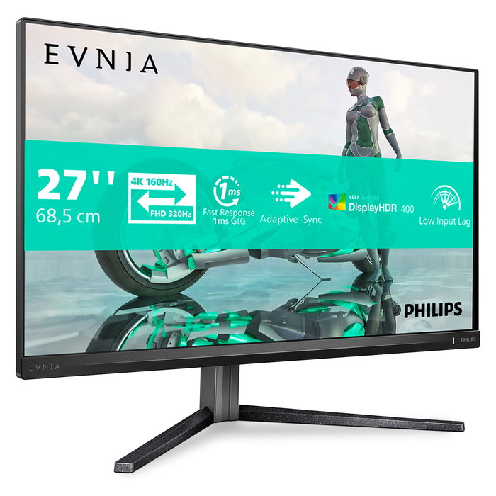 Philips Evnia 27M2N3800A/00 Monitor Gaming 27" (68.6cm) 4K UHD (3840x2160) FastIPS, 160Hz, 1ms, HDR400, AdaptiveSync, 2x HDMI 2.1, DisplayPort 1.4, Altavoces