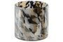 DKD Home Decor Portavelas Negro Crema Cristal 12 x 12 x 11.5 cm