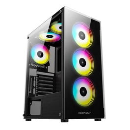 Keep Out Caja PC Gaming XC-210 Negra ATX, Micro-ATX, ITX. Diseño Cristal Templado ARGB.