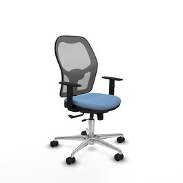 PIQUERAS Y CRESPO Silla de oficina Jorquera con mecanismo Sincro/Traslack, Azul cielo y Gris