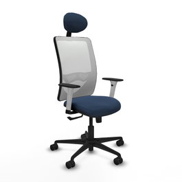 PIQUERAS Y CRESPO Silla de oficina Zulema Azul marino con malla blanca