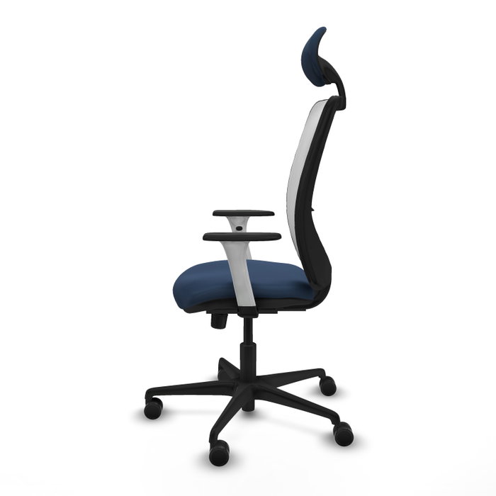 PIQUERAS Y CRESPO Silla de oficina Zulema Azul marino con malla blanca