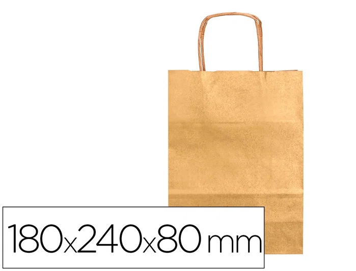 Q-connect Bolsa Papel Kraft Oro XS con Asa Retorcida 180x240x80 mm (Paquete 25 Unidades) Q-connect Bolsa Papel Kraft Oro XS con Asa Retorcida 180x240x80 mm (Paquete 25 Unidades)