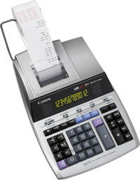 Canon MP1211-LTSC Calculadora de Impresión de 12 Dígitos con Funciones Financieras, Plata