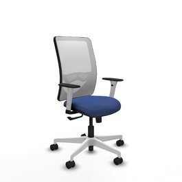 PIQUERAS Y CRESPO Silla de oficina Zulema con mecanismo Sincro Azul marino y Blanco