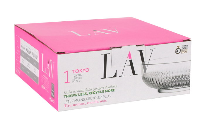Lav Ensaladera "Tokyo", Colección Tokyo, 1500 ml, 20.5 cm de Ancho x 8.1 cm de Alto x 20.4 cm de Largo (6 Unidades)