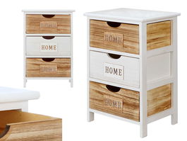 Giftdecor Mueble 3 Cajones Ancho 40 x 58.5 x 29 cm Blanco Madera