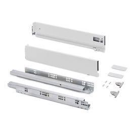 Emuca Cajón exterior Vertex con regulación 3D de altura 93mm, 60kg, profundidad 500mm, Acero, Pintado blanco