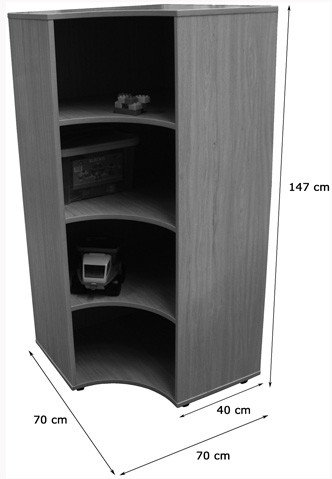 Mobeduc Mueble Rinconero 600320HP18 Haya 4 Estantes Melamina 147x70x70cm