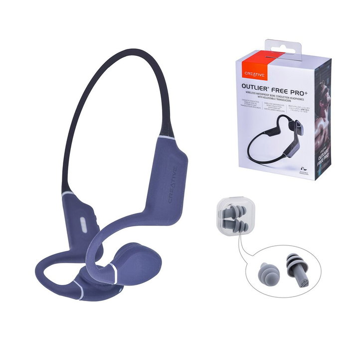 Creative Labs Outlier Free Pro+ Auriculares de conducción ósea Azul y Negro