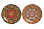 DKD Home Decor Platos de Gres Mandala Multicolor Surtido de 2 Diseños (Pack de 4) inevitablemente diseñado para su uso diario con estilo moderno y folk.