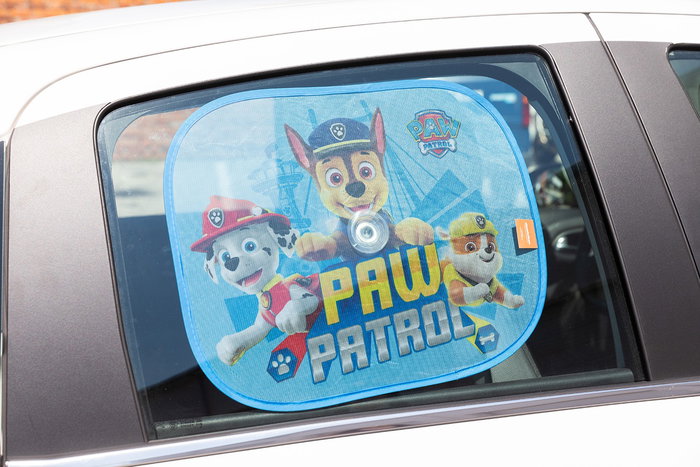 Nickelodeon Paw Patrol CZ10241 Cortinas Laterales para Coche 44x35 cm 2Pz, Protección UV para Asientos Traseros, Decora y Atenúa Rayos Solares