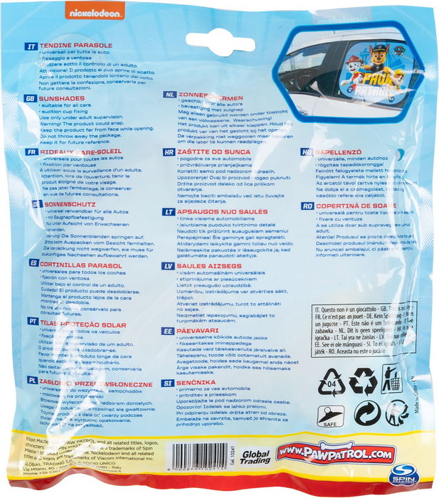 Nickelodeon Paw Patrol CZ10241 Cortinas Laterales para Coche 44x35 cm 2Pz, Protección UV para Asientos Traseros, Decora y Atenúa Rayos Solares
