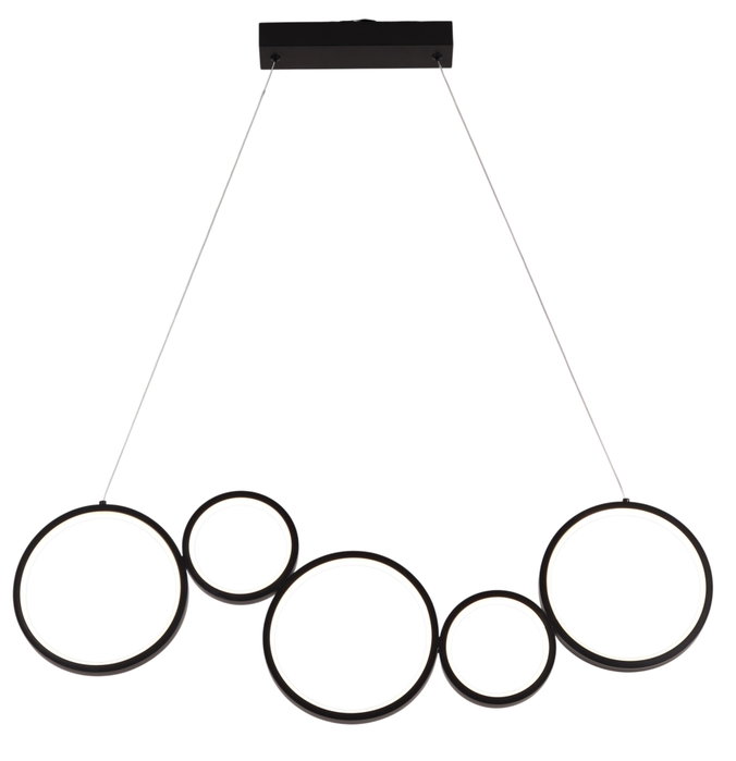 DKD Home Decor Lámpara de Techo LED de Aluminio en Negro con Diseño de Círculos
