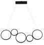 DKD Home Decor Lámpara de Techo LED de Aluminio en Negro con Diseño de Círculos