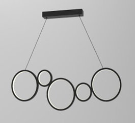 DKD Home Decor Lámpara de Techo LED de Aluminio en Negro con Diseño de Círculos