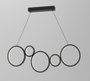 DKD Home Decor Lámpara de Techo LED de Aluminio en Negro con Diseño de Círculos