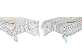 DKD Home Decor Mantel Casablanca 2022 Urban Set de 9 Azul Celeste Gris 250 x 150 cm