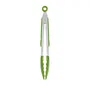 BRA A197004 Pinzas de Cocina Prior de 285 mm, Mango Acero Inoxidable 18/10 y Cabezal Silicona Verde, Resiste hasta 200°C, Apto Lavavajillas