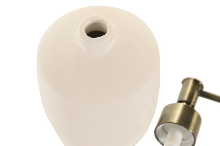 DKD Home Decor Dosificador de Cerámica Tropical Palm Blanco y Dorado