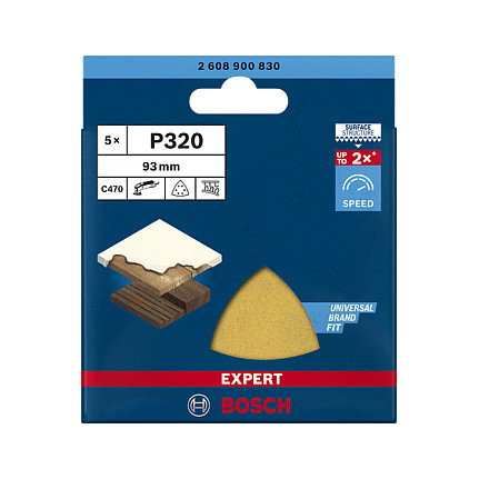 Bosch EXPERT C470 Hojas de lija de 320 grano para lijadora de detalles