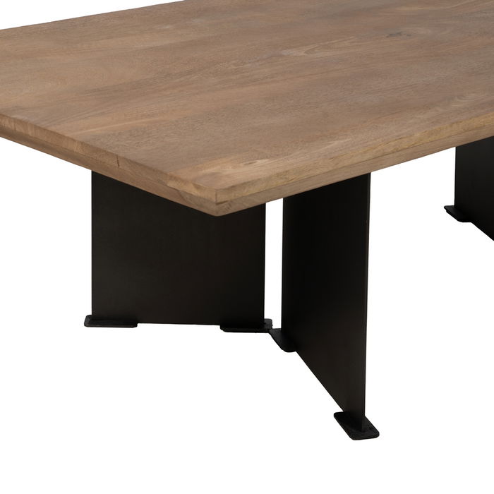 Mesa Centro Natural Madera-Hierro Salón 150 X 70 X 43 cm