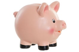 DKD Home Decor Hucha Infantil Rosa y Marrón de Gres y MDF, Cerdito, 11.6 x 12 x 15 cm (4 Unidades)