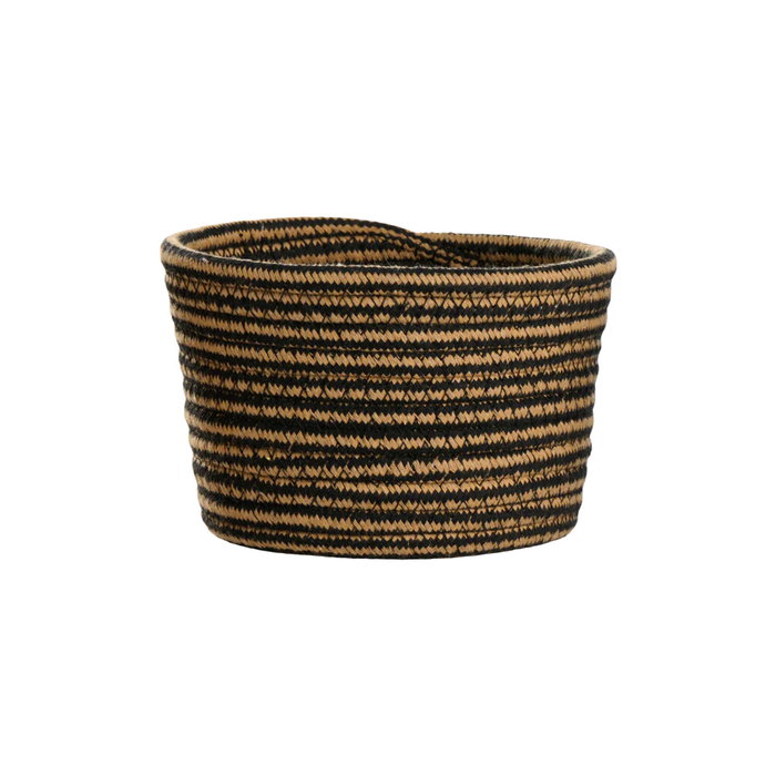 Day Cesta Redonda de Cuerda de Poliéster y Polipropileno, 16 cm x 10 cm, Surtido en Arena/Negro/Mezcla