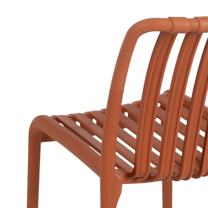 Silla Apilable Terracota Polipropileno 50 X 58 X 80 cm (Set de 2) Silla Apilable Terracota Polipropileno 50 X 58 X 80 cm (Set de 2)