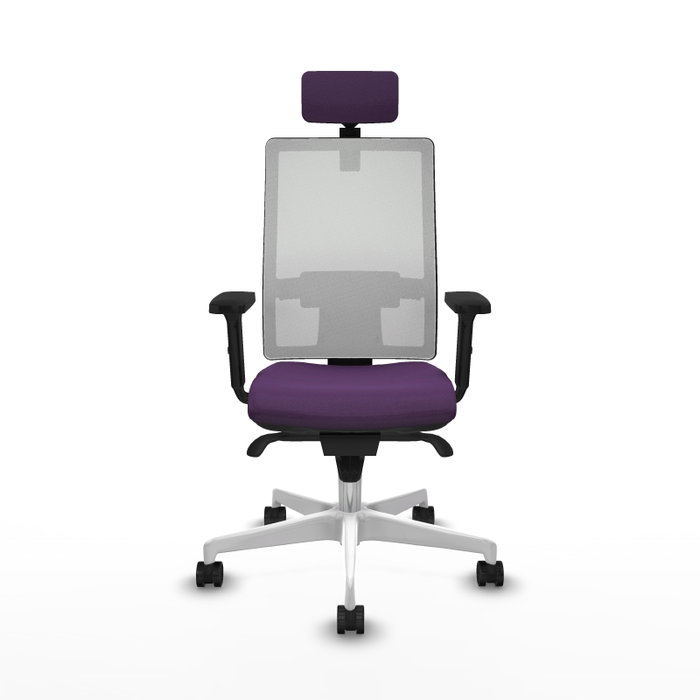 PIQUERAS Y CRESPO Silla de oficina Horna con mecanismo Sincro, Morado y Blanco
