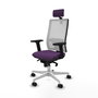 PIQUERAS Y CRESPO Silla de oficina Horna con mecanismo Sincro, Morado y Blanco