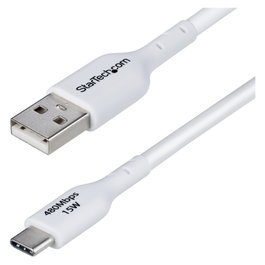 StarTech.com Cable Cargador USB-A a USB-C 3m, 3A, Carga Rápida, Transferencia Datos USB 2.0 0.48 Gbit/s, Blanco