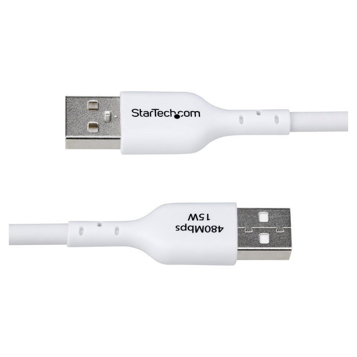 StarTech.com Cable Cargador USB-A a USB-C 3m, 3A, Carga Rápida, Transferencia Datos USB 2.0 0.48 Gbit/s, Blanco