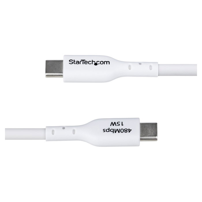 StarTech.com Cable Cargador USB-A a USB-C 3m, 3A, Carga Rápida, Transferencia Datos USB 2.0 0.48 Gbit/s, Blanco