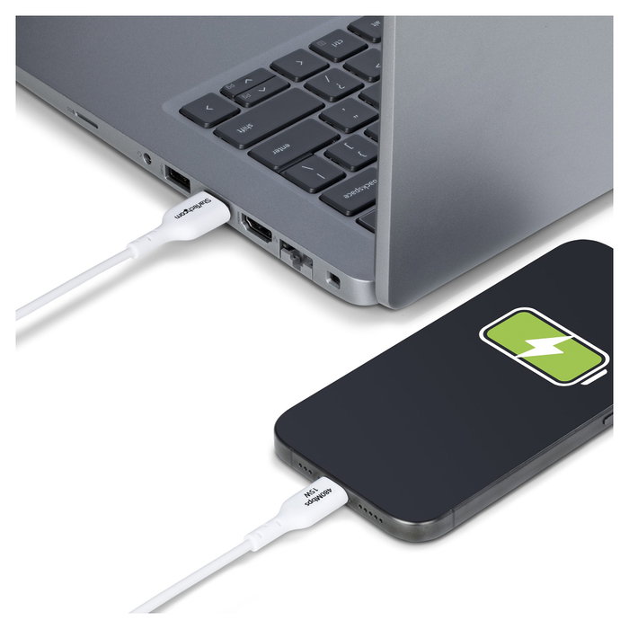 StarTech.com Cable Cargador USB-A a USB-C 3m, 3A, Carga Rápida, Transferencia Datos USB 2.0 0.48 Gbit/s, Blanco