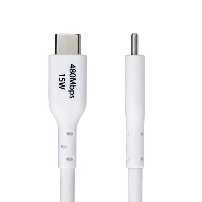 StarTech.com Cable USB-A a USB-C 3m USB2AC3MNCWHE, Carga Rápida 3A 15W USB 2.0, Color Blanco, Compatible con iPhone 15, Samsung Galaxy, iPad Pro, MacBook